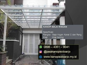 Kanopi baja ringan atap spandek bening